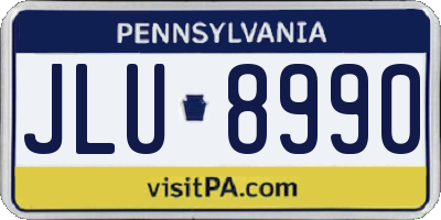 PA license plate JLU8990