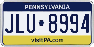 PA license plate JLU8994