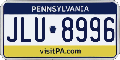 PA license plate JLU8996