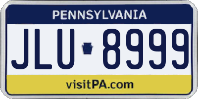 PA license plate JLU8999