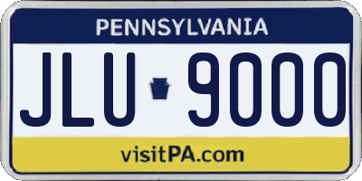 PA license plate JLU9000