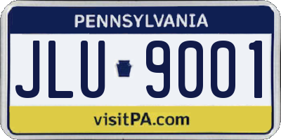 PA license plate JLU9001