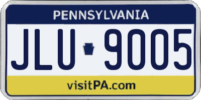 PA license plate JLU9005