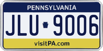 PA license plate JLU9006