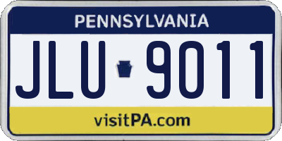PA license plate JLU9011