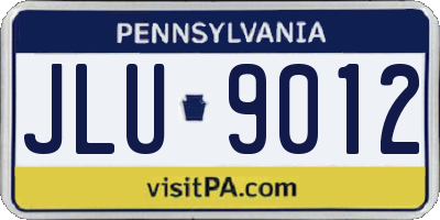 PA license plate JLU9012