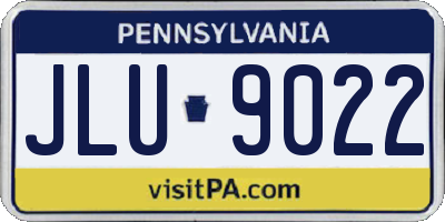 PA license plate JLU9022