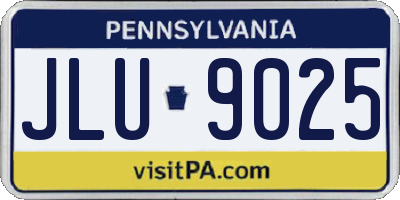 PA license plate JLU9025