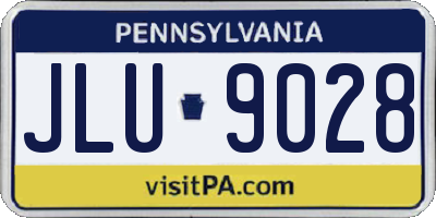 PA license plate JLU9028