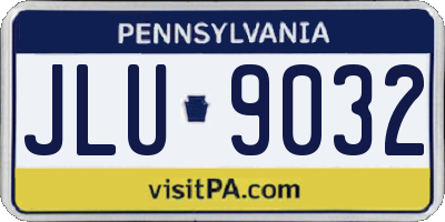 PA license plate JLU9032