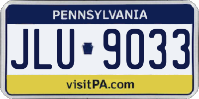 PA license plate JLU9033