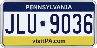 PA license plate JLU9036