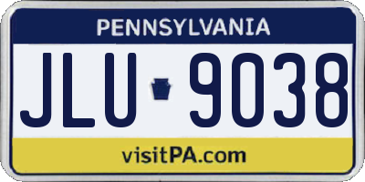 PA license plate JLU9038
