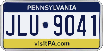 PA license plate JLU9041