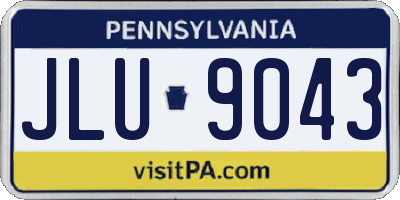 PA license plate JLU9043
