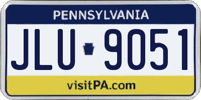 PA license plate JLU9051