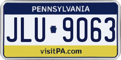 PA license plate JLU9063