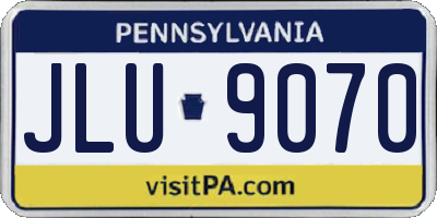 PA license plate JLU9070