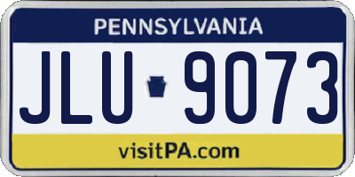 PA license plate JLU9073