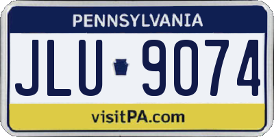 PA license plate JLU9074