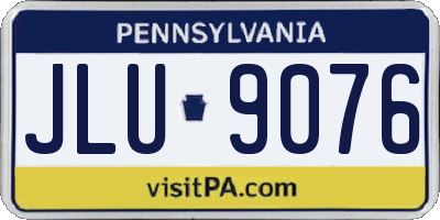 PA license plate JLU9076