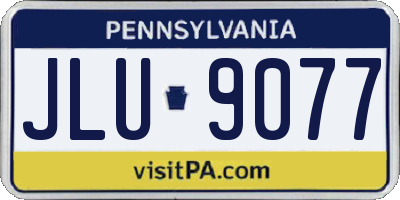 PA license plate JLU9077