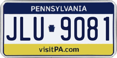 PA license plate JLU9081