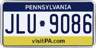 PA license plate JLU9086