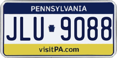 PA license plate JLU9088