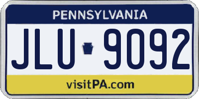 PA license plate JLU9092
