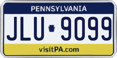 PA license plate JLU9099