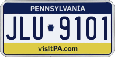 PA license plate JLU9101