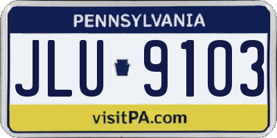 PA license plate JLU9103