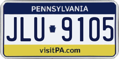 PA license plate JLU9105
