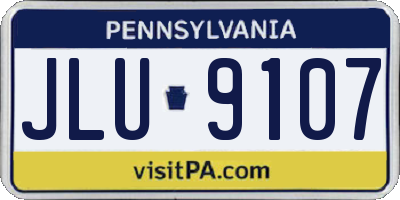 PA license plate JLU9107