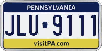 PA license plate JLU9111