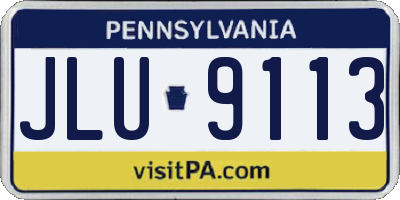 PA license plate JLU9113