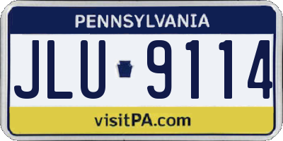 PA license plate JLU9114