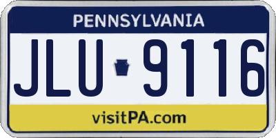 PA license plate JLU9116