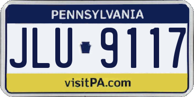 PA license plate JLU9117