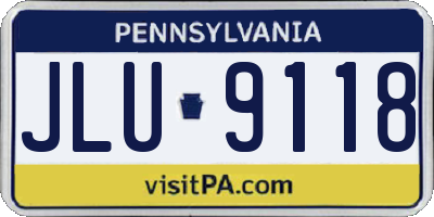 PA license plate JLU9118