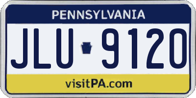 PA license plate JLU9120