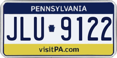 PA license plate JLU9122