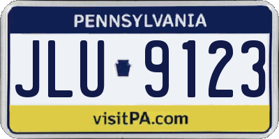 PA license plate JLU9123