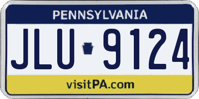 PA license plate JLU9124