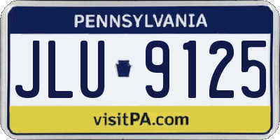 PA license plate JLU9125