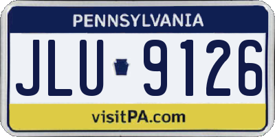 PA license plate JLU9126