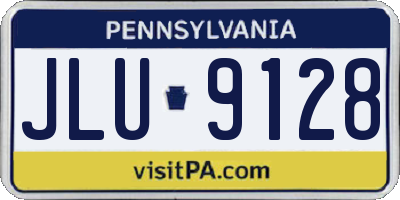 PA license plate JLU9128