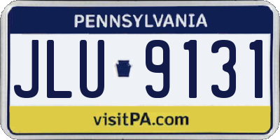 PA license plate JLU9131