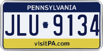 PA license plate JLU9134